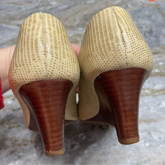 Tory Burch Mini Miller Open-Toe Wedge Shoes in trench tan women’s 8.5 - Picture 10 of 14